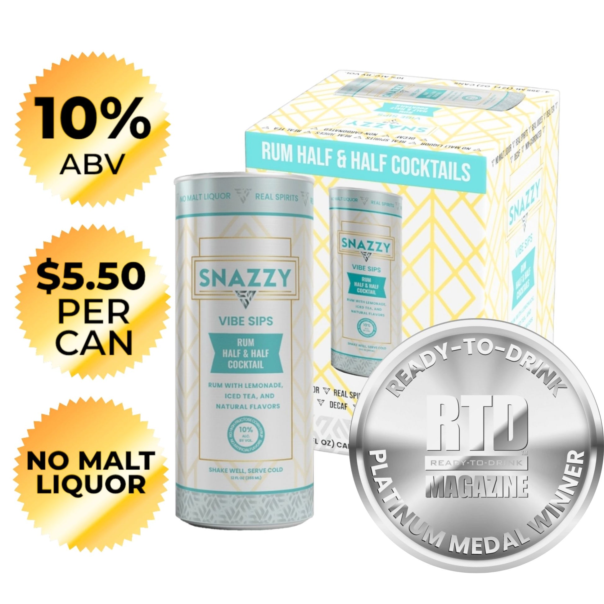 Snazzy Vibe Sips Rum Half & Half Canned Cocktail
