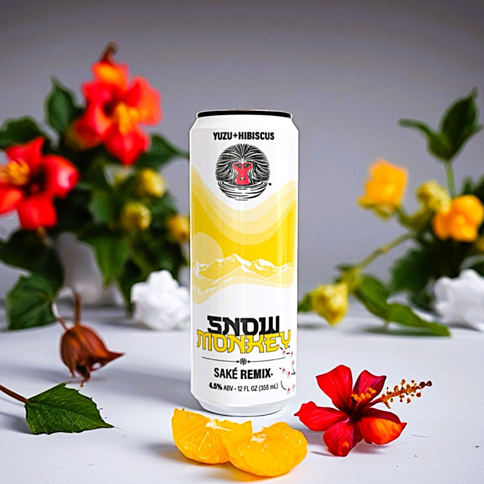 Snow Monkey Yuzu + Hibiscus Canned Saké Cocktail