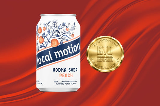 Local Motion Peach Canned Vodka Soda
