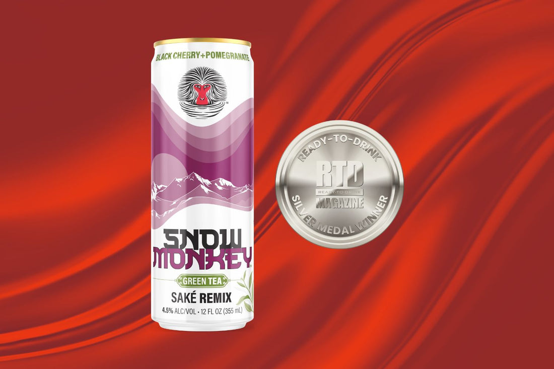 Snow Monkey Black Cherry + Pomegranate Green Tea Saké Cocktail