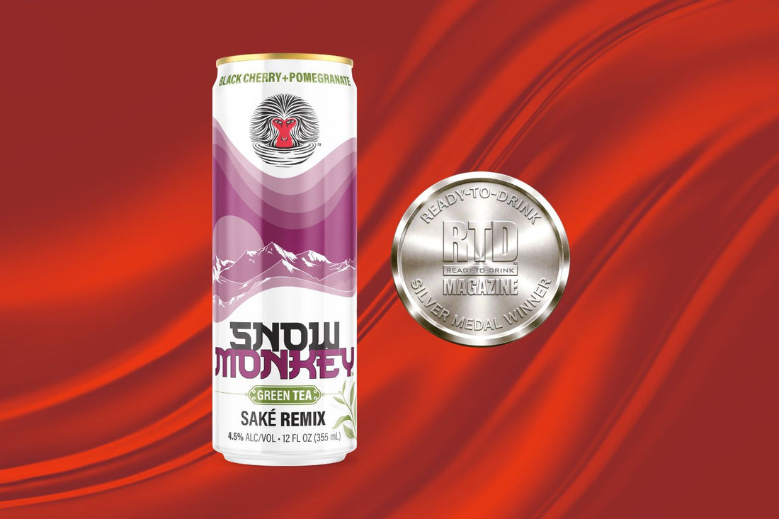 Snow Monkey Black Cherry + Pomegranate Green Tea Saké Cocktail