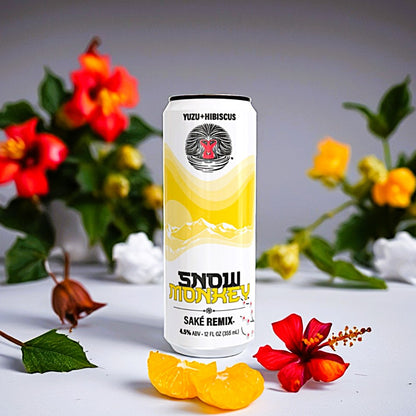 Snow Monkey Yuzu + Hibiscus Canned Saké Cocktail